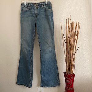grunge||western||alt||vintage||y2k|| distressed, long, bootcut/flare denim jeans